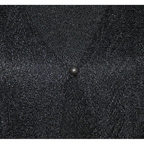 Notations Ladies Black Layered Cardigan Sweater Size L Short Sleeve Faux Cami - Picture 3 of 12